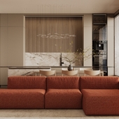 Living room RED ACCENT