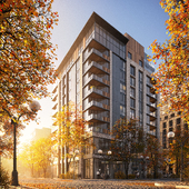 Здание.Осень.Закат.