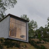 Глэмпинг-дом в хвойном лесу