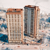 Зимнийы экстерьеры жилого комплекса "Легенда" в г. Петрозаводске