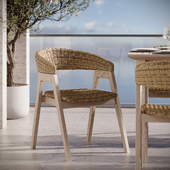 Wicker Wooden Dining Chair