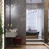 Ванная комната и сан узел в апартаментах (сделано по референсу)