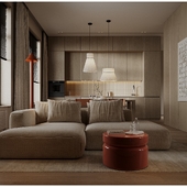 Modern kitchen living room