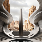 The Monolithic Desert Pavilion