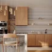 Kitchen in style japandi