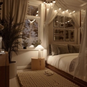 Warm evening bedroom mood