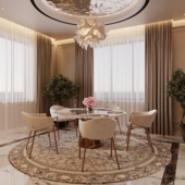 Современная кухня-столовая в стиле неоклассика