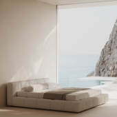 Кровать Cloud в интерьере от российского бренда мягкой мебели Fils.