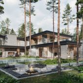 лесная вилла (сделано по референсу)