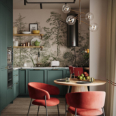 Кухня в зеленых тонах