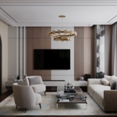 Living room with round doors