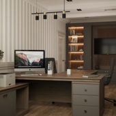 Кабинет директора в теплых оттенках