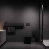 Dark bathroom design