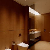 Bathroom in orange tones