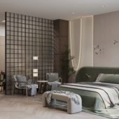 3D visualization of a studio in biophilic design