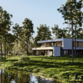 Дом на берегу реки. House on the river bank.