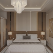 Modern Master Bedroom in Warm Beige Tones