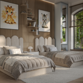 Modern & Minimalistic Children Bedroom  | Interior 3D Visualization​​​​​​​.