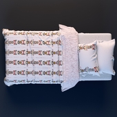 ОКЕРКУЛЛА Пододеяльник и 1 наволочка, цветок. IKEA