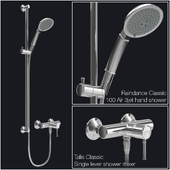 Hansgrohe Raindance Classic 100 Air 3jet/Unica'Classic wall bar/Talis Classic mixer