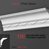 Карниз потолочный с рисунком лепнина гипс К0230.175Нx138mm