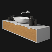 Falper Washbasin with RH Charcoal Bottles