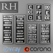 RH SUBWAY SIGN ART SET