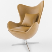 Dodger Maroon Faux Leather Egg Chair