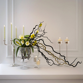 decorative set with branches