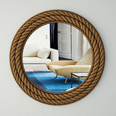 Round Nautical Rope Wall Mirror