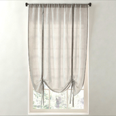 RH / SHEER LINEN-COTTON TIE-UP SHADE