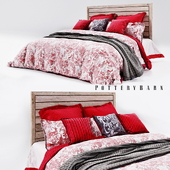 Pottery barn alpine toile bedding set