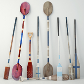 Vintage Wooden Paddles and Oars Jeffan