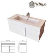 Тумба BelBagno Luce BB1000VAC/BL белая с умывальником