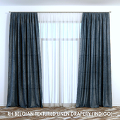 RH Belgian drapery indigo
