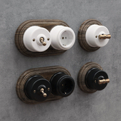 Retro sockets and switches for the outdoor installation