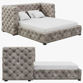 Restoration Hardware Tribeca Tufted Leather Platform Bed