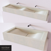 Apaiser  wave double stone vanity