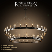 RH Camino Vintage Candelabra Two-Tier Chandelier 62"
