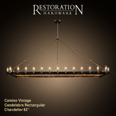 RH Camino Vintage Candelabra Rectangular Chandelier 62"