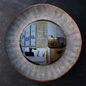 Зеркало Robin Round Faux Shagreen Mirror