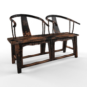 Скамья Antique Rustic Elm Wood Bench