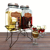 Dispencers with white and red wine