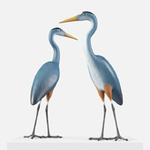 Handpainted Heron Sculpture