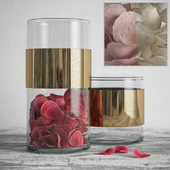 NORDAL vases with brass band