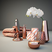 Copper Bathroom Decor Set
