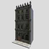 Facade.Black stone house
