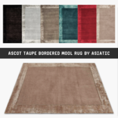 Ascot Taupe Bordered Wool Rug By Asiatic