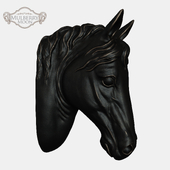 Large Black Horse Head Wall Sculpture