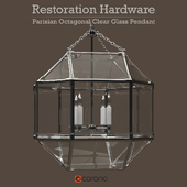 Parisian Octagonal Clear Glass Pendant by Restoration Hardware
